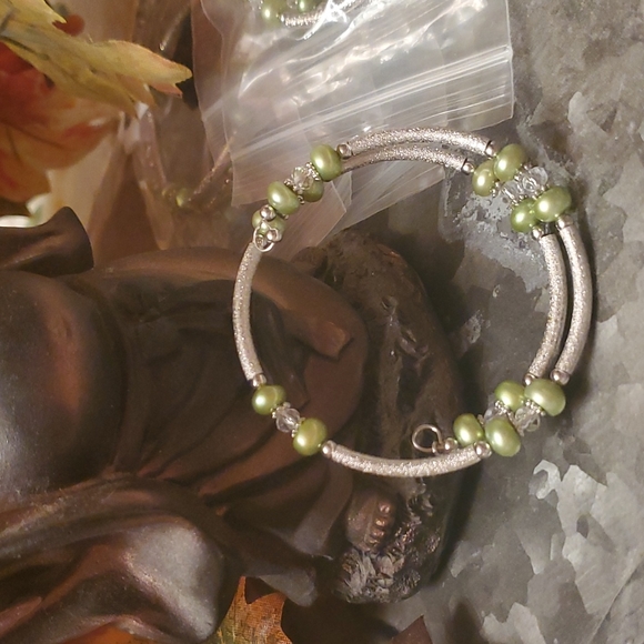 Bracelet w. Swavorski & vantel pearl - Picture 2 of 4